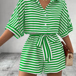 CANDIDA™ – Casual Striped Tie-Front Summer Romper