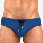 Men's Solid Swimming Briefs Drawstring Bikini