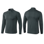 Men's Active Slim-fit Quarter Zip Long Sleeve Outdoor Athletic Performance Pullover