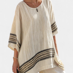 Brooklynn | Elegant Black-Striped Linen Top & Flowing Pants