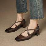 Marvane Leather Kitten Heels
