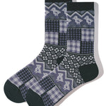 3 Pack Retro Ethnic Jacquard Calf Socks