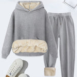 FORDA™ - Cozy Solid Color Hoodie and Drawstring Pants Set