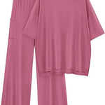 FILTA™ - Casual Basic Top and Elastic Waist Pants Set