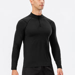 Men's Active Slim-fit Quarter Zip Long Sleeve Outdoor Athletic Performance Pullover