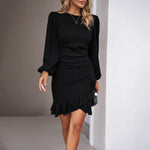 INARA™ - Elegant Zippered Ruffle Formal Dress