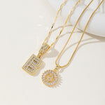 AISHA™ - Elegant 2-Pack Initial Letter Pendant Necklaces