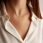 Vintage Letter Initial Gold Necklace