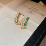 Emerald Double Hoop Earrings