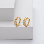Silver Leaf Hoop Earrings