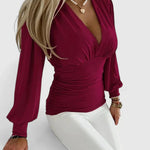 Loravine | Elegant V-Neck Top