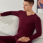 Fleece Lined Warm Men's Thermal Underwear Set
