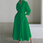 SOFER™ - Elegant Front Wrap Collared Maxi Dress