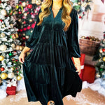 DALORA™ - Velvet Midi Dress
