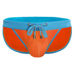 Men's Dual-Tone Swim Briefs with Removable Padding