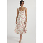 OPRAH™ - Casual Lace-Up Square Neck Midi Dress