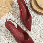 AMIRA™ - Women’s PU Leather Slingback Heels Simple Solid Color Pointed Toe Pumps