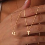 Vintage Letter Initial Gold Necklace