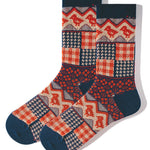 3 Pack Retro Ethnic Jacquard Calf Socks