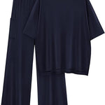 FILTA™ - Casual Basic Top and Elastic Waist Pants Set