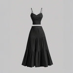 DALI™ - Comfy Sleeveless Crop Top and A-Line Skirt Set