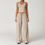 ARAYA™ - Casual Crop Tank Top and Wide Leg Pants Set