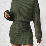 Chloe | Ribbed High-Neck Knit Dress