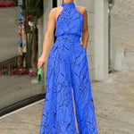 QIANA™ - Elegant Wide Leg Neck Tie Sleeveless Summer Jumpsuit