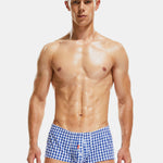 Plaid 100% Cotton Men's Soft Trunks