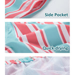 Men's Drawstring Leisure Striped Swim Shorts