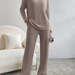 ELMER™ - Casual Long Sleeve V-Neck Top and Pants Set