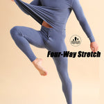 Men's V-neck Fleece Thermal Underwear Set