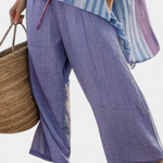 Jolene | Elegant Lavender & Sky Blue Top & Linen Pants