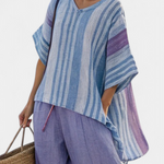 Zellora | Elegant Lavender & Sky Blue Top & Linen Pants