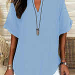 GENNEVA™ – Casual Plain Short Sleeve Blouse