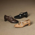 Marvane Leather Kitten Heels