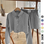 EMERSYN™ - Casual Collared Long-Sleeve Co-Ord Set