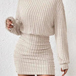 Chloe | Ribbed High-Neck Knit Dress