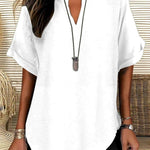 GENNEVA™ – Casual Plain Short Sleeve Blouse