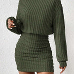 POPPY™ - Minimalist Ribbed Turtleneck Dress