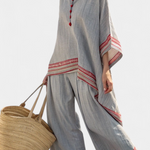 Daelric | Sophisticated Asymmetrical Blouse & Ethnic Wide-Leg Pants