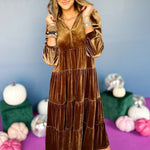 DALORA™ - Velvet Midi Dress