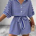 CANDIDA™ – Casual Striped Tie-Front Summer Romper