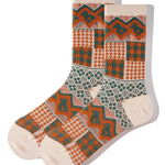 3 Pack Retro Ethnic Jacquard Calf Socks