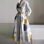 SOFER™ - Elegant Front Wrap Collared Maxi Dress