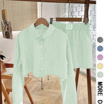 EMERSYN™ - Casual Collared Long-Sleeve Co-Ord Set