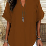 GENNEVA™ – Casual Plain Short Sleeve Blouse