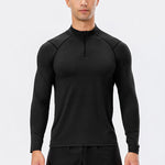 Men's Active Slim-fit Quarter Zip Long Sleeve Outdoor Athletic Performance Pullover
