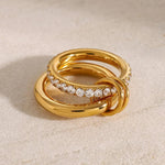 Dazzling Multi Layer Alison Crystals Ring