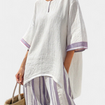 Wisdom | Comfortable Relaxed Blouse & Striped Bamboo Pants